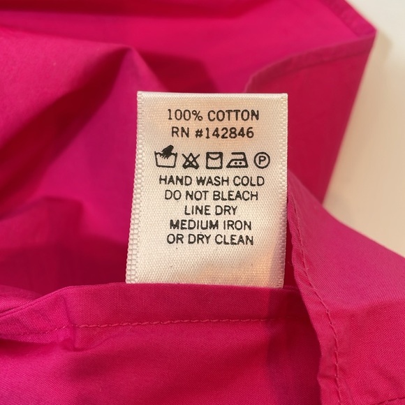 Rhode Fuscia Pink Flutter Sleeve Top M 100% Cotton EUC Like New - Picture 8 of 9